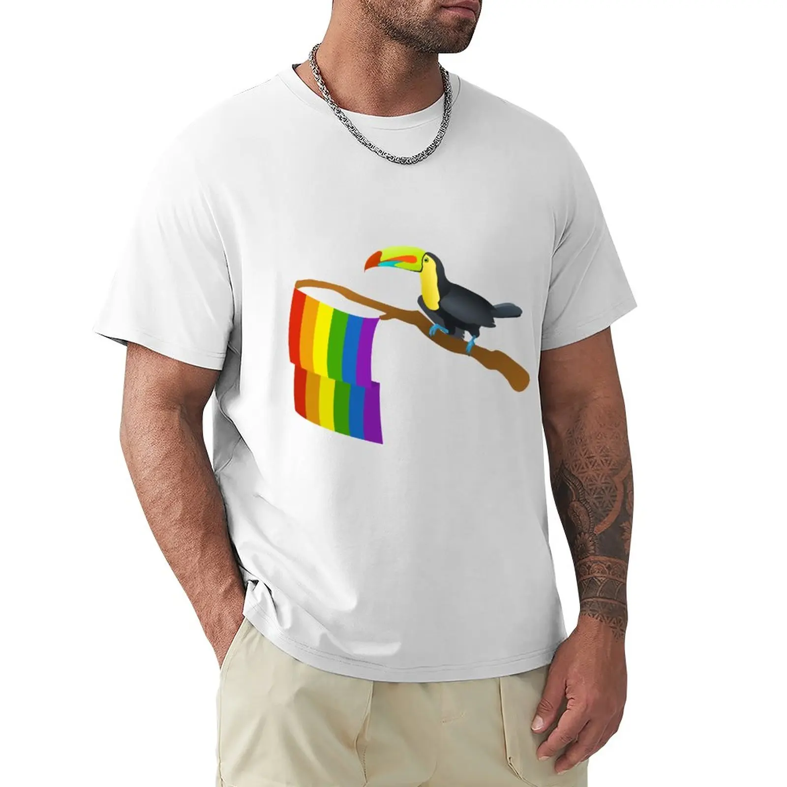 

Toucan Pride T-Shirt summer tops customs sports fans mens clothes
