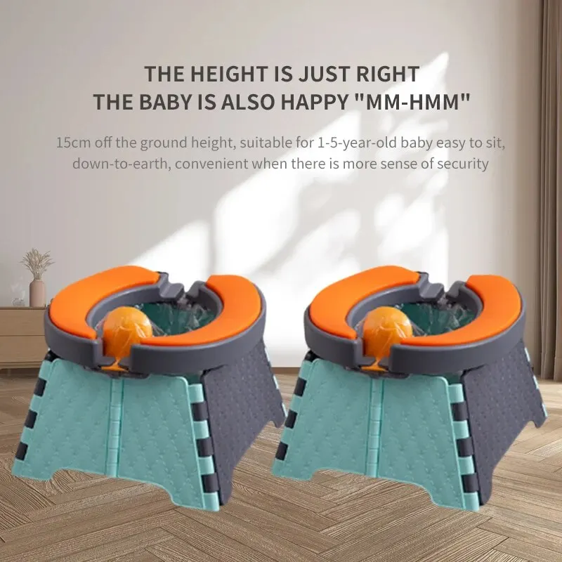 1 PCS Children's Folding Toilet Car-Mounted Folding Toilet No-Clean Children's Potty Urinal Outdoor Travel Artifact 5