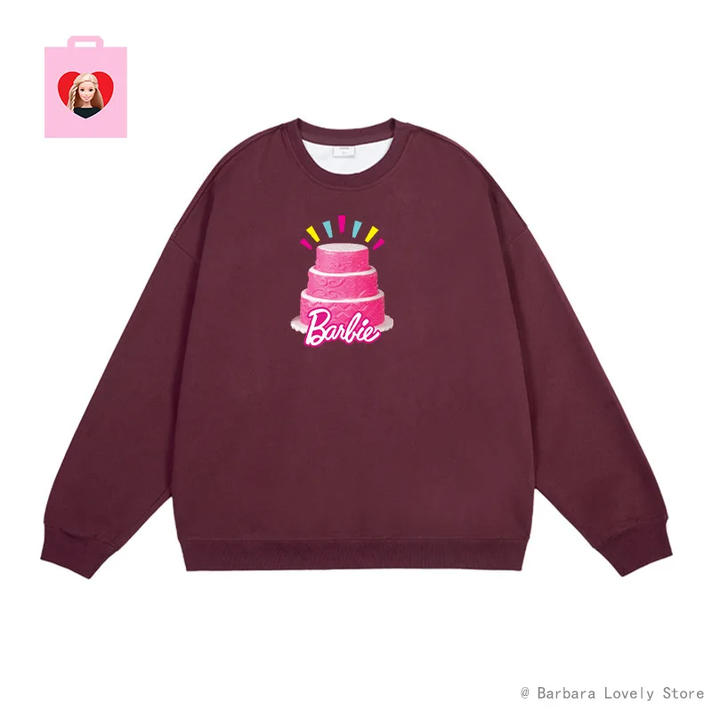 

Barbie Hoodies Autumn Vintage Retro Long Sleeved Loose Hoodies Women Clothing Casual Sweatshirt Y6k Lovers Wear Girlfriend Gifts