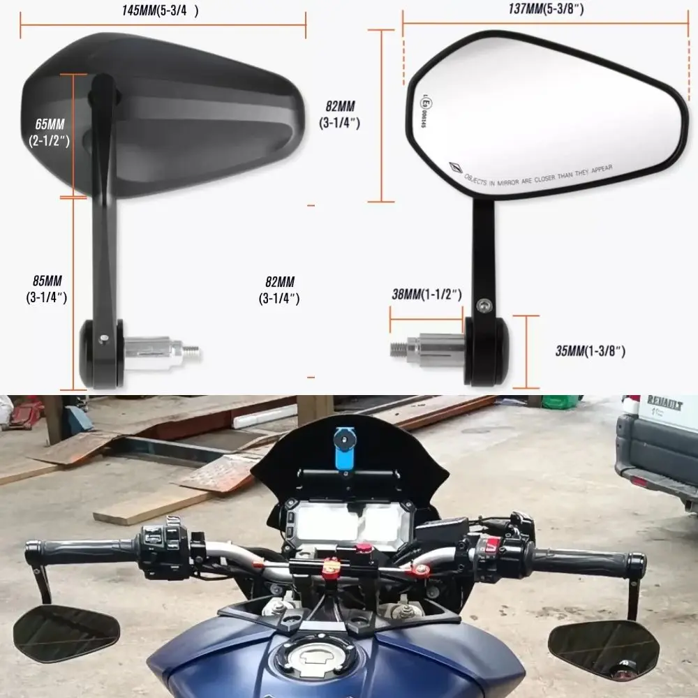 Motorcycle Mirrors 7/8" 22mm Motorcycle Motorbike Scooters Rear View Side Mirror HandleBar End Mirrors For Yamaha Kawasaki Motorcycle Parts