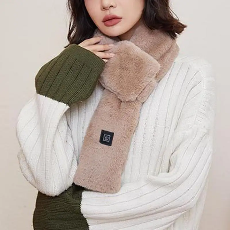 Winter Electric Heated Scarf, USB Rechargeable 3 gear Temperature Control Neck Wrap Warmer Bib Heated Scarf for Men Women view 2