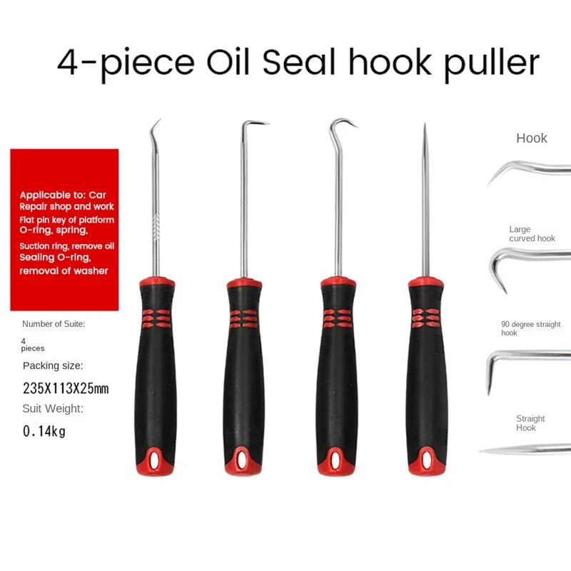 

4-Pack Metal Precision Hook And Pick Set Mini Precision Hook And Pick Set For Automotive Hand Tools