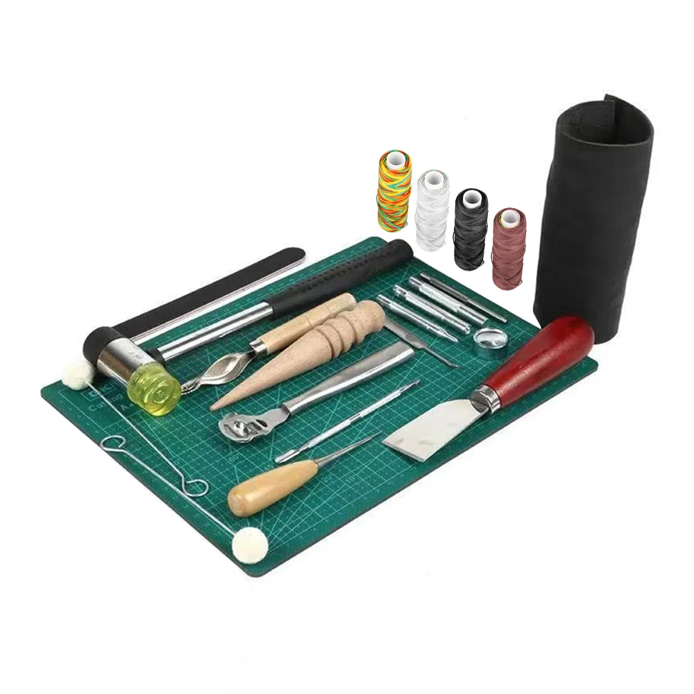 Practical Saddle Groover Kit Hand Sewing DIY Carving Work Stitching Punch 69Pcs/Set Professional Leather Craft Tools leather tools leather craft tool kit leather craft tools