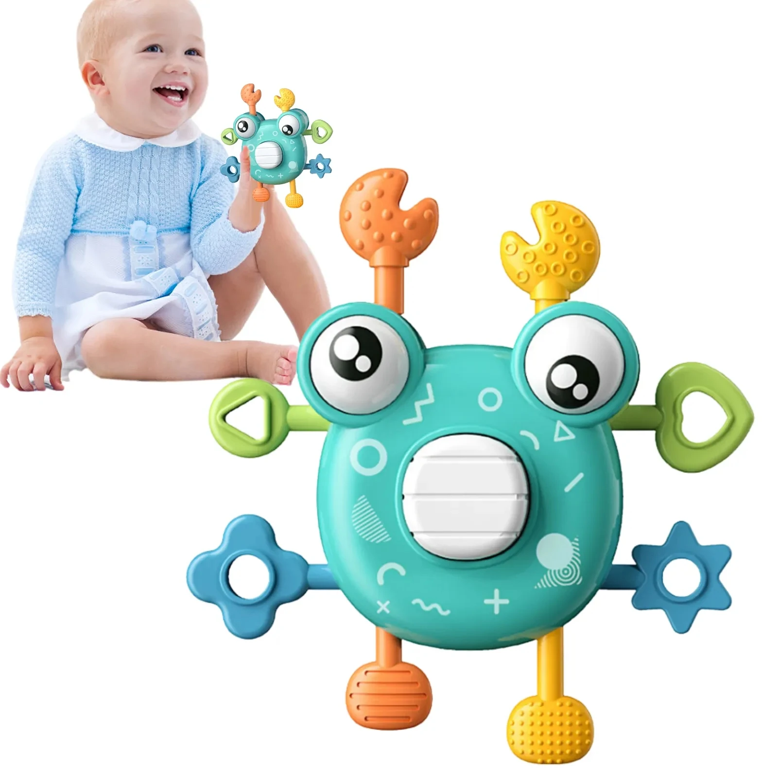 

Baby Rattle Toys Hand Finger Press Push Pull Toys Newborn Infant Early Educational Shower Gift Toys For Baby Toys 0-12 Months