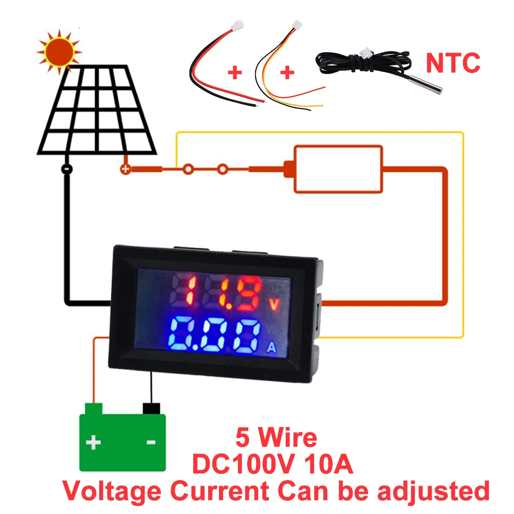 

DC 12V 0.56 inch DC Digital Voltmeter Ammeter Current Voltage Meter Measurement Amp Volt Detector Tester LED Indicator DC 0-100V