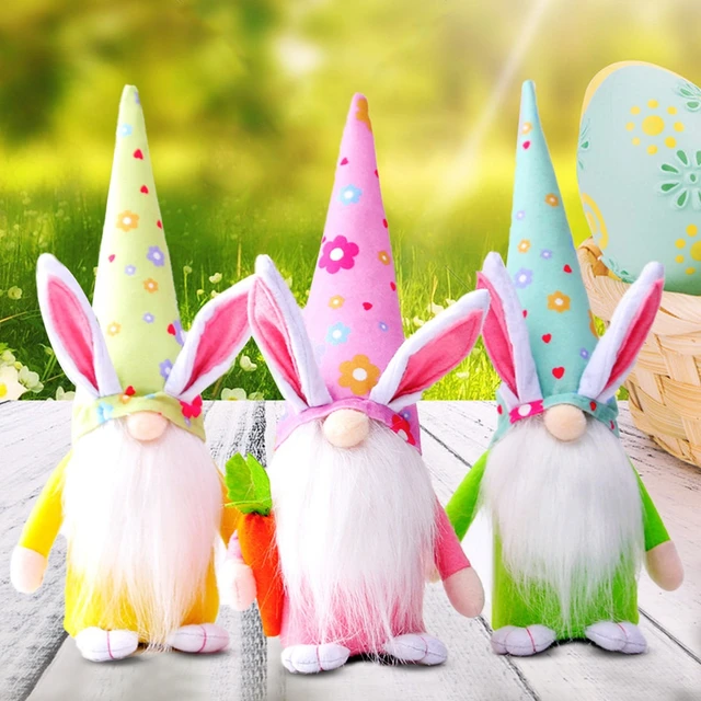 Poupée lapin de pâques Gnome sans visage, décorations de pâques  réutilisables faites à la main pour la maison, ornements de printemps  suspendus, cadeau pour enfants - AliExpress