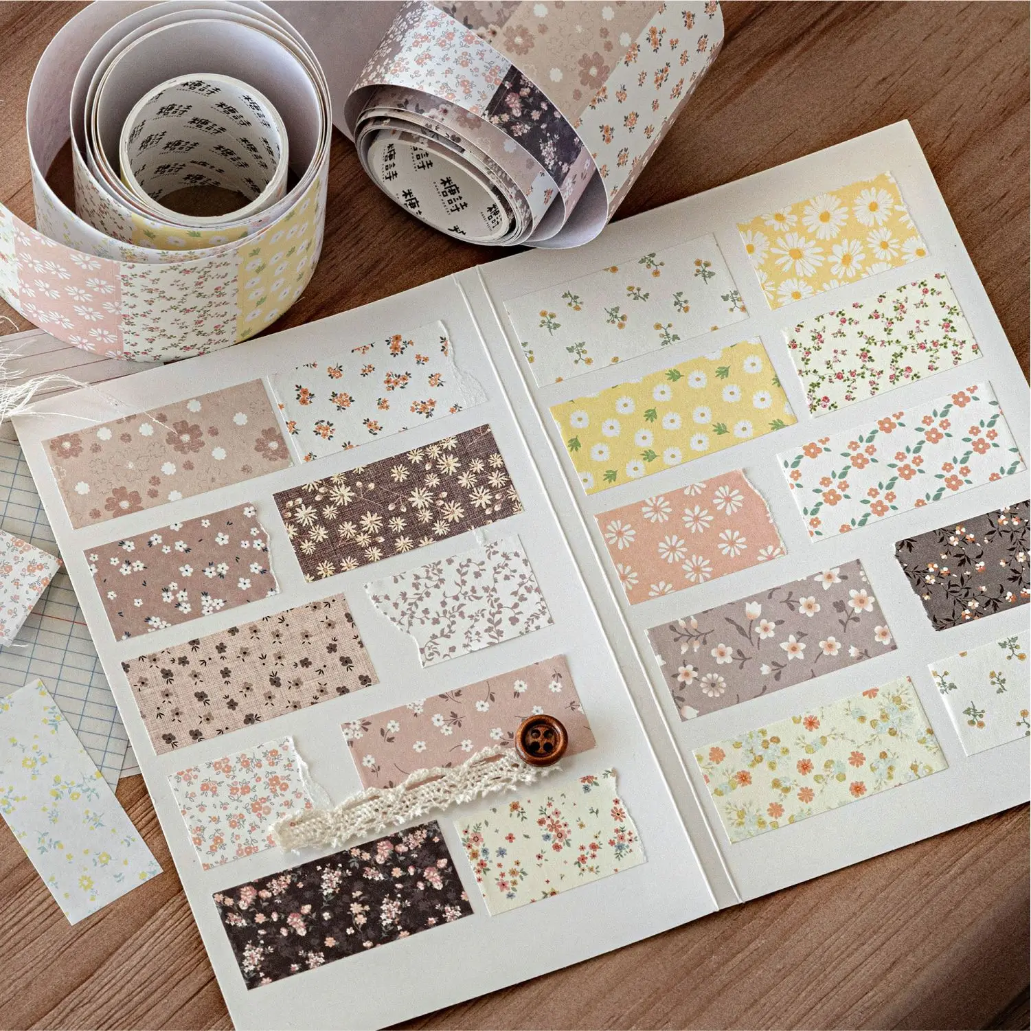 1pcs DIY 장 접착 테이프 일본 향기로운 꽃 컬렉션 와시 테이프 마스킹 스티커 문구류