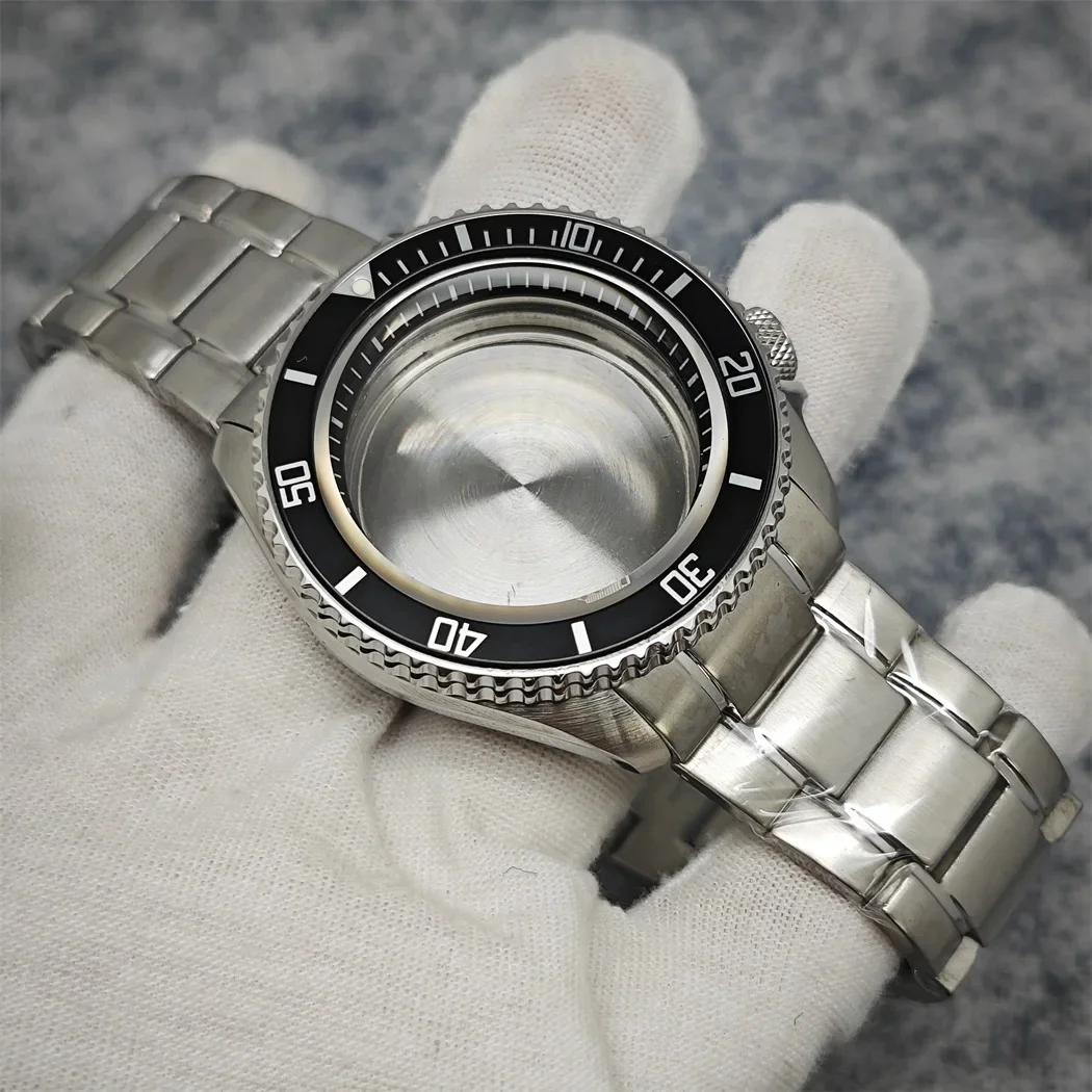 42mm Watch Case + Watch Strap Set SKX007 Case with Chapter Ring Sapphire Mirror Modified Watch Parts for NH35 NH36 Movement