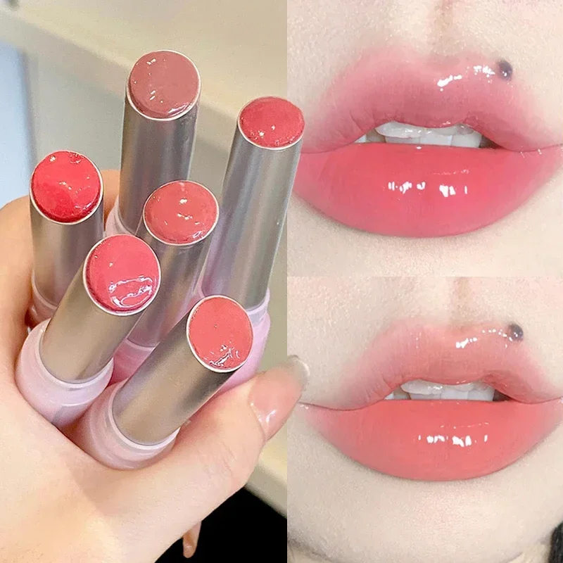 Red Heart Grapefruit Lipstick Water Glossy Peach Jelly Lip Gloss Lasting Moisturizing Lipstick Easy To Color Waterproof Lip Tint