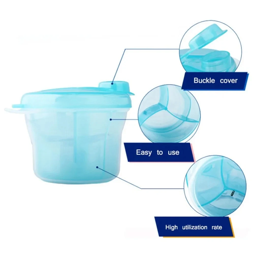 3 Compartment Divided Portable Formula Dispenser BPA Free Food Container Baby Food Organiser Travel Portable