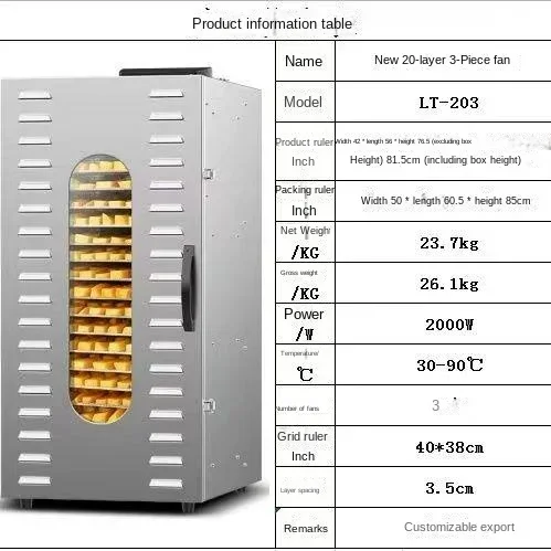 220V Multi-Tiered Food Dehydrator - Preserve Flavor and Nutrients in Your Favorite Foods
