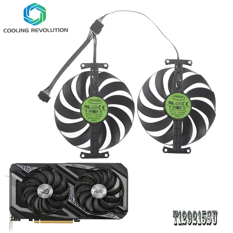 Placa Gráfica Fdc10u12d9-c T129215su 12v 3070 Rtx Rtx 3060ti para Asus Rtx 3070 3060 ti Dual oc Cooler Ventilador do Cartão Gráfico 95 mm fã da - Imagem 2