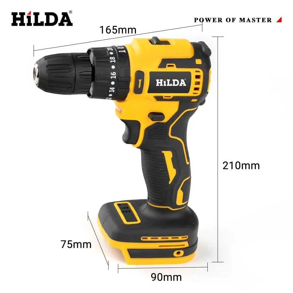 HILDA 21V 리튬 미니 드릴 전기 스크루 드라이버, 미니 무선 전동 공구, 21V 마키타 리튬 배터리용 20 + 1 토크