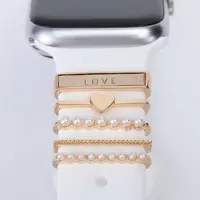 Breloques pour Bracelet de montre Apple, bijoux en diamant, décoration pour iWatch, accessoires en Silicone, Galaxy watch 5/4/Classic/6 2