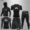 Men Clothing Sportswear Gym Fitness Compression Suits Running Set Sport Outdoor Jogging Quick Dry Tight 5-Piece Rashguard 6