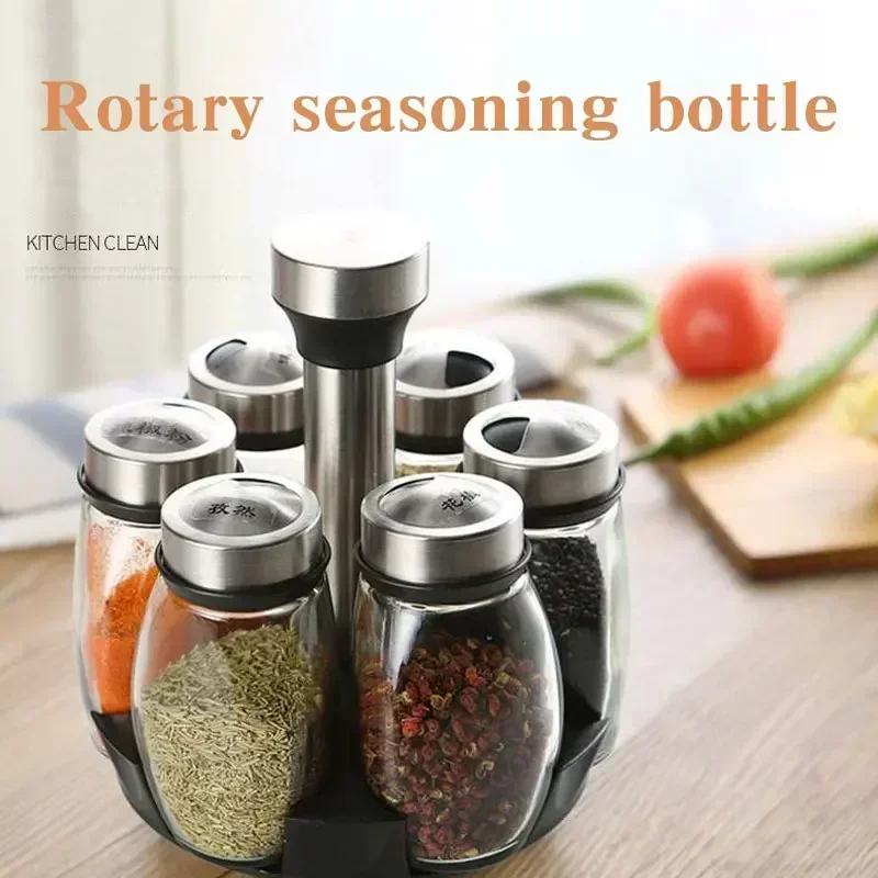 7 Jar Rotatable Spice Rack