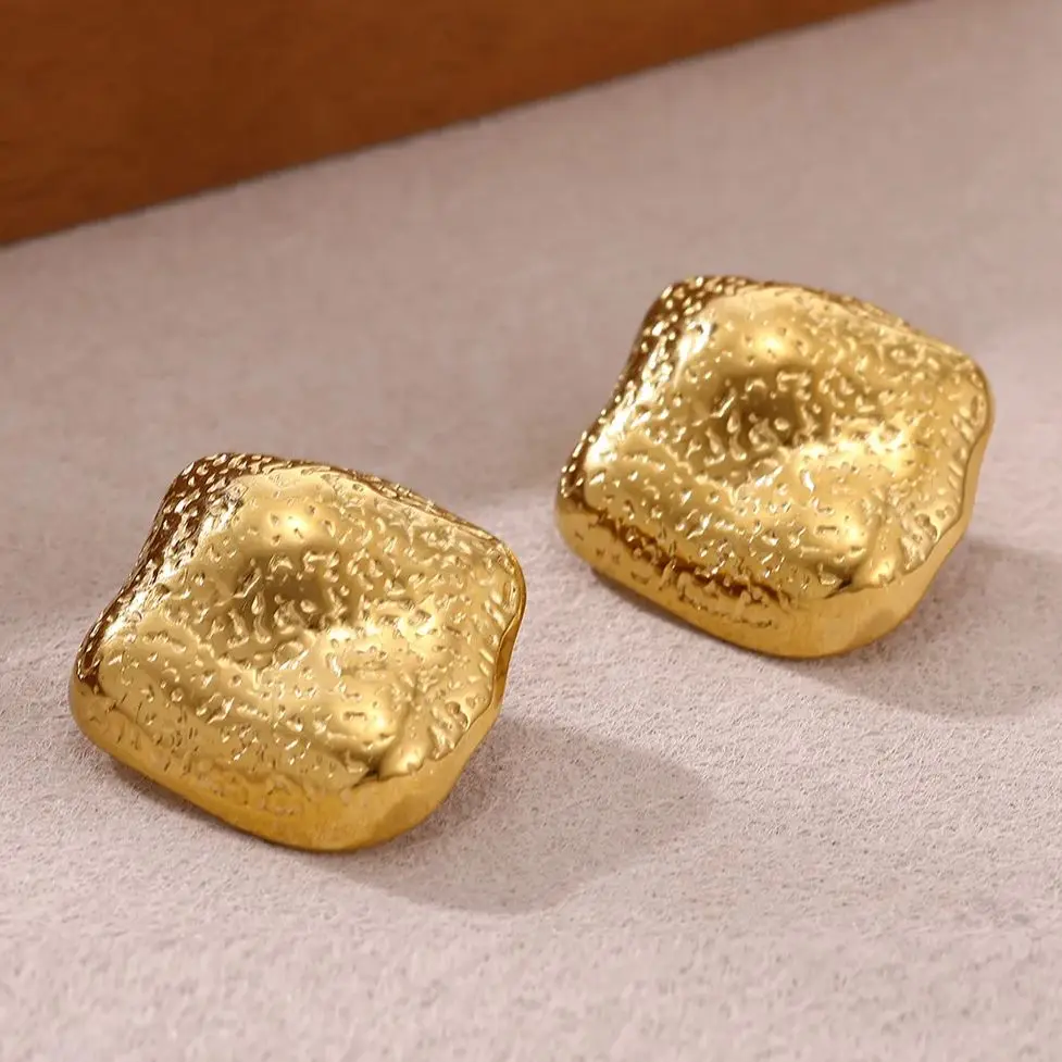 Stainless Steel Square Stud Earrings for Women