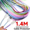 1.4M Spiral Charger Cable Cord Protector Line Decoration Winder Universal Anti-break Spring Protection Ropes for IPhone Samsung 1