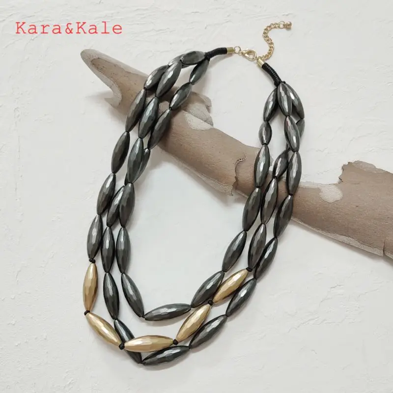 

Kara&Kale Layered Necklaces Drop Beads Handmade Beads Large Necklaces Ethnic Necklaces Handmade Jewelry Women's Charm Jewelry