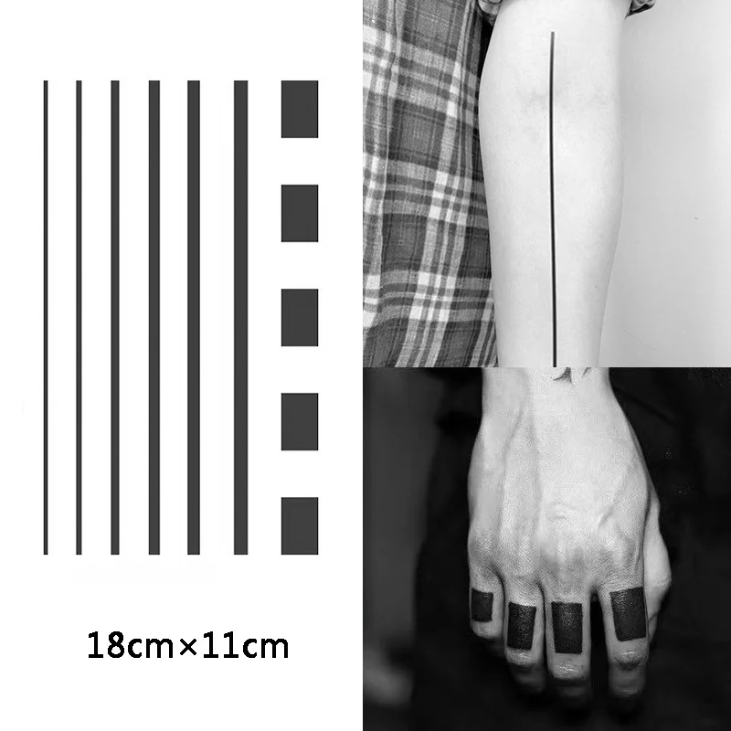 Tattoo Sticker Line Arm Ring Herbal Juice Semi-permanent Tatouage Temporaire Waterproof Lasting Fake Tattoo Men Women Tatuajes temporary tattoos