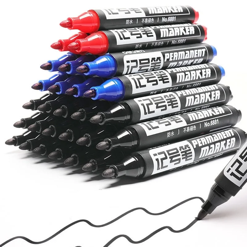 Deli Permanent Waterproof Oily Mark Pen Car Tire Tread CD Glass Write Marker School Office Supply Stationery Painting Tool