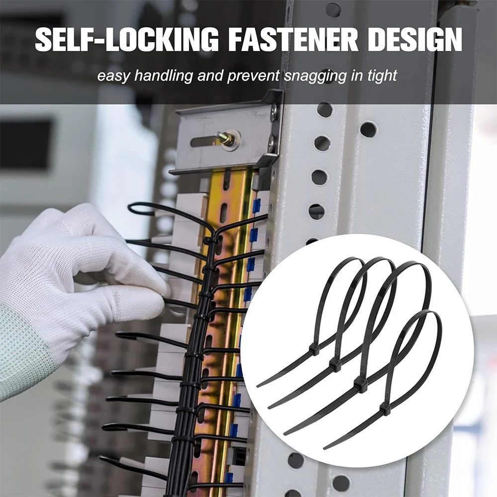 1000/100Pcs Wholesale Nylon Cable Ties Self-locking Cord Ties Straps Home Office Wire Zip Ties Adjustable Cables Fastening Loop - Image 4