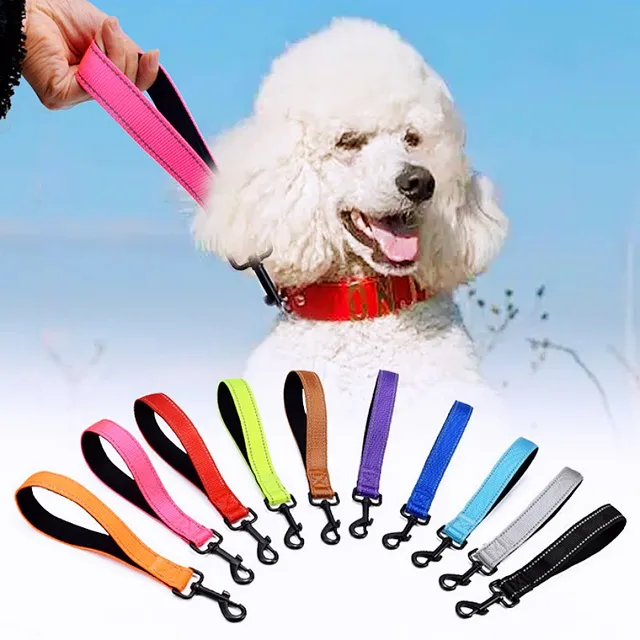 Dog Leash 25cm Dogs Leashes Reflective Short Leash for Medium Large Dog Walking Soft Padded Handle Dogs Leashes Short Pet Chain 3
