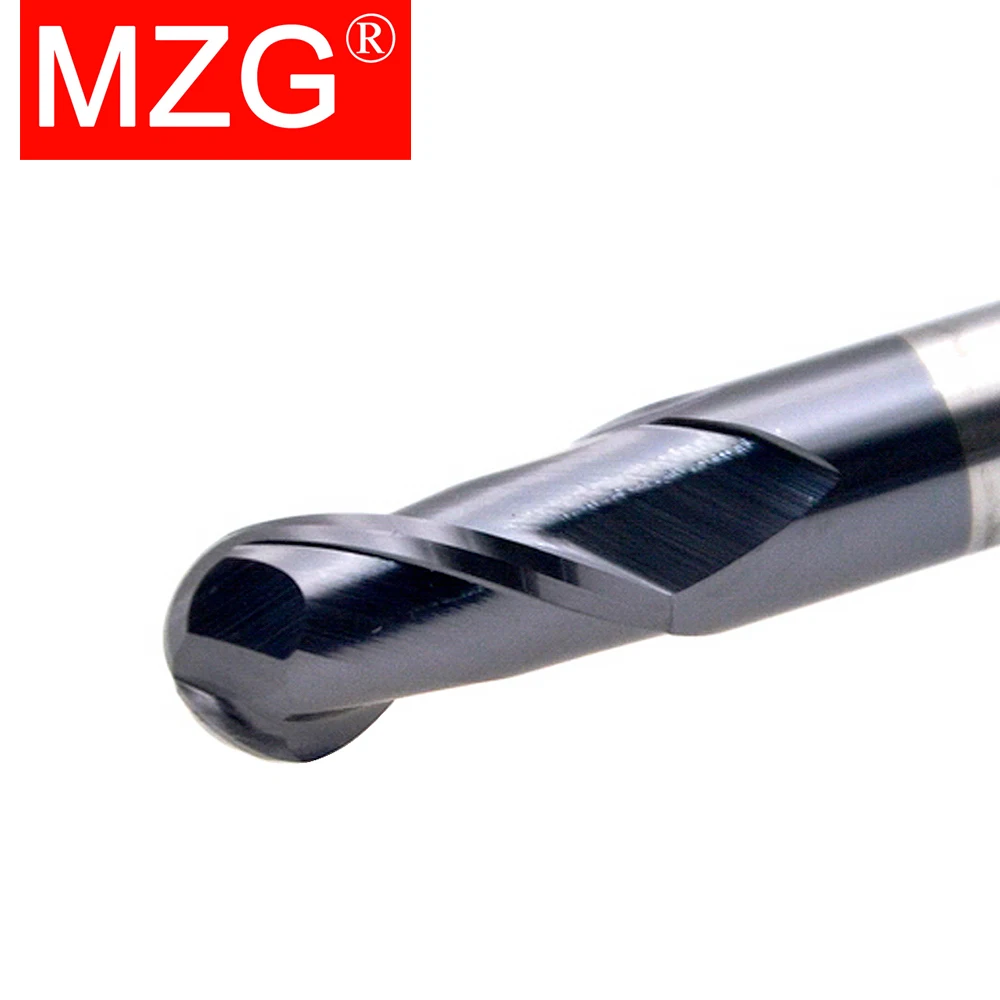Milling Cutter MZG 2 Flute HRC45 Ball Nose End Mill 1 2 4 8 mm Shank CNC Router Carving Bit Wood Carbide Spiral Milling Cutter for Woodworking