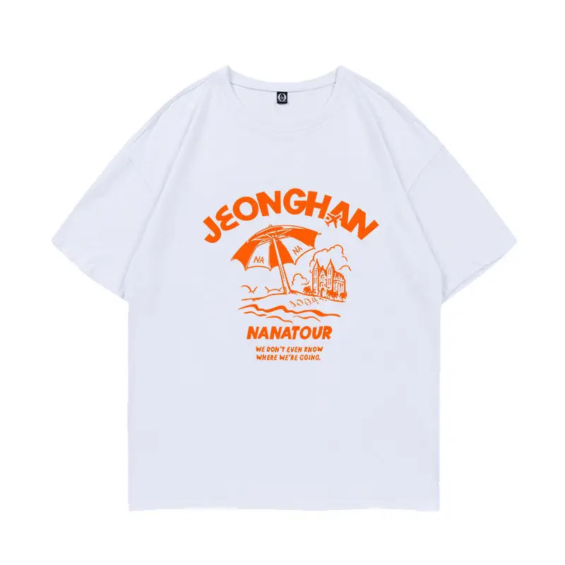 Kpop NANAtour T-shirt Casual Summer Women's Top S.COUPS JEONGHAN THE8 Letter Print T-Shirt Y2K Women's Cotton Top