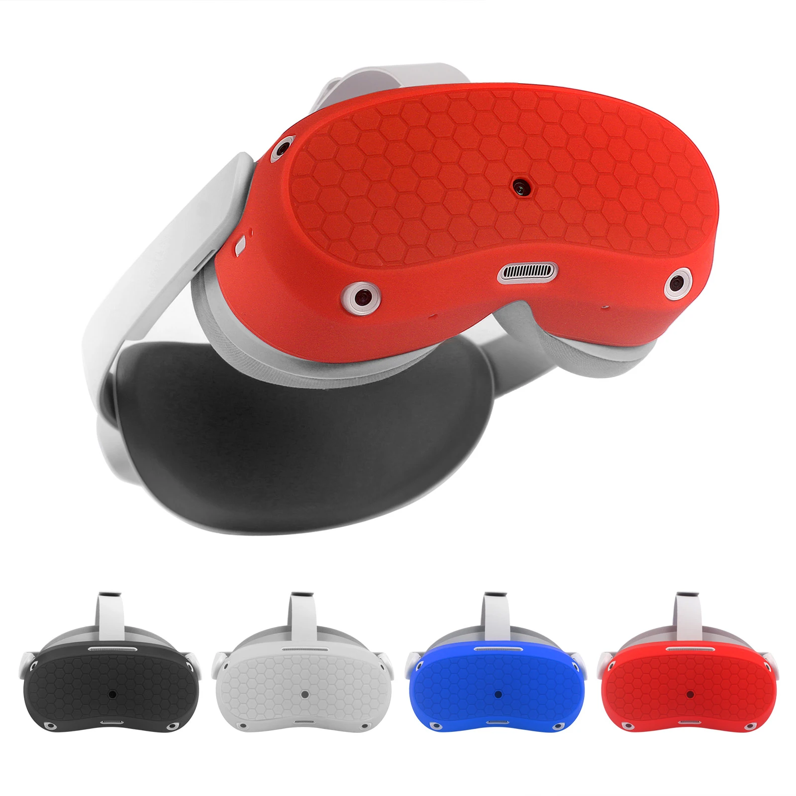 Anti-Throw VR 헬멧 실리콘 케이스 헤드셋 커버 소프트 슬리브 Pico 4 VR 헤드셋 안경 액세서리 용 보호 커버 케이스