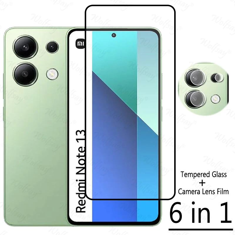 Cover In Silicone + 2 Vetri Temperati Per Redmi Note 13 4G (6.67'') – Custodia Antiurto Colorata E Kit Protezione