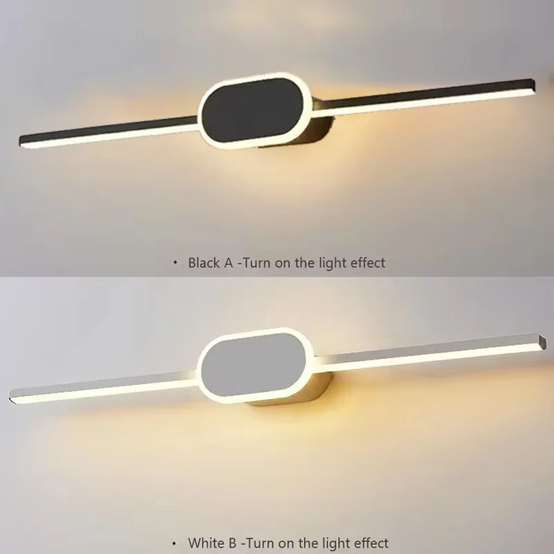 40/60/80CM Mirror Front Lamp  Bathroom Decorative Lights Mirror 40/60/80cm Long Strip Wall Sconces Living Room Indoor Fixture