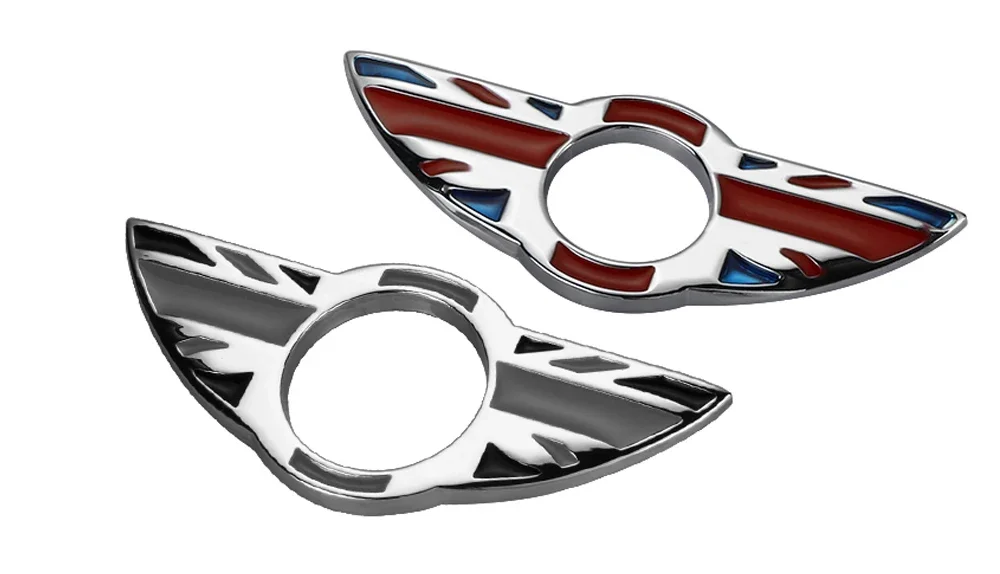2 Stück Türstift-Schlossabdeckung für Mini Cooper S JCW R50 R52 R53 R55 R56 R57 R58 R59 R60 R61 – Auto-Innenverkleidungsaufkleber-Dekor – Detail 1