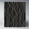 Creative Geometric Print Shower Curtains Red Black Gray Blue Simple Line Graphic Print Polyester Fabric Home Decor Bath Curtain 6