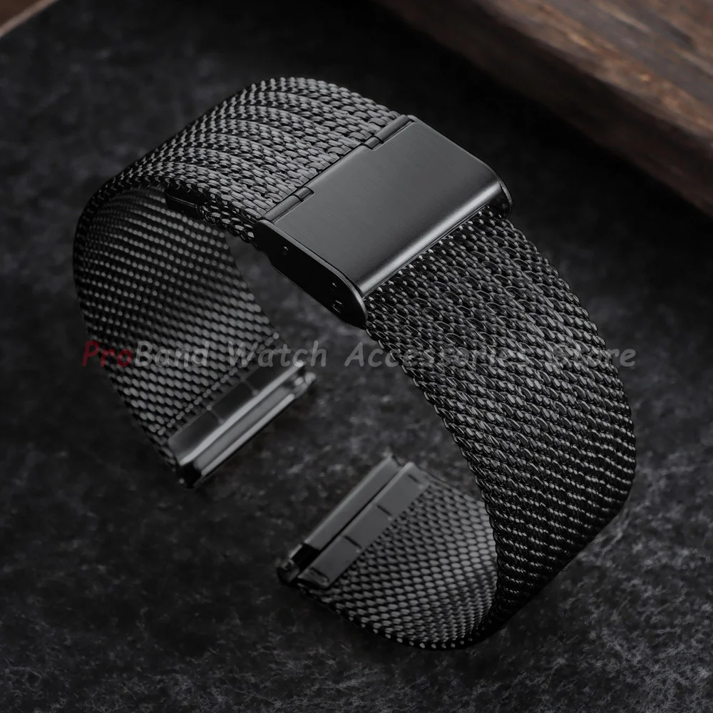 Stainless Steel Milanese Mesh Watch Strap - Universal 0.6mm Band for Men & Women (18mm, 20mm, 22mm)