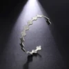 Amaxer Stainless Steel Hammered Four-Leaf Clover Bracelet For Women Girl Flower Bangles Christmas Jewelry Party Lover Gift 2