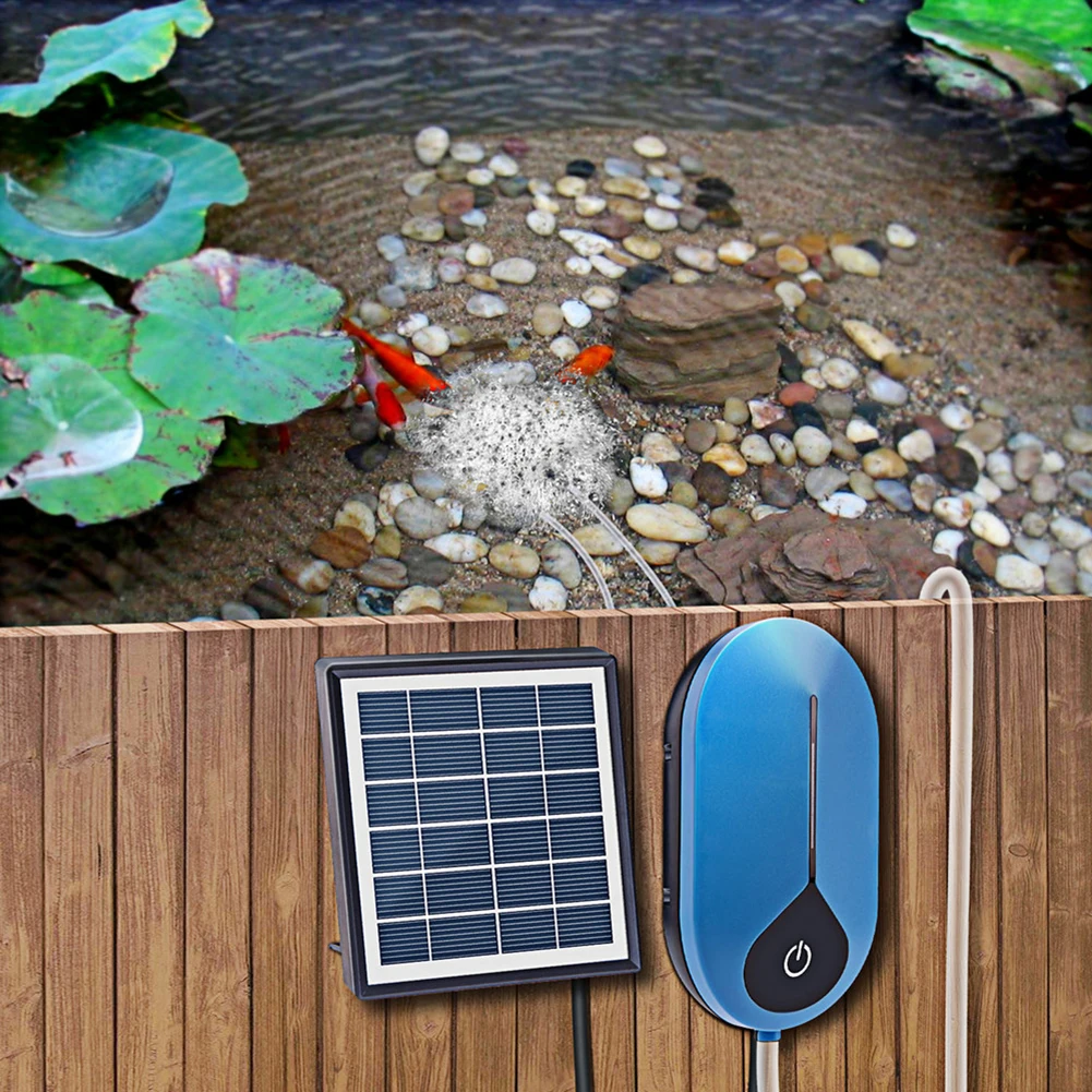 Solar Powered Oxygenator Water Oxygen Pump Waterproof Pond Aerator Aquarium Air Pump For Aquariums Fish Tank