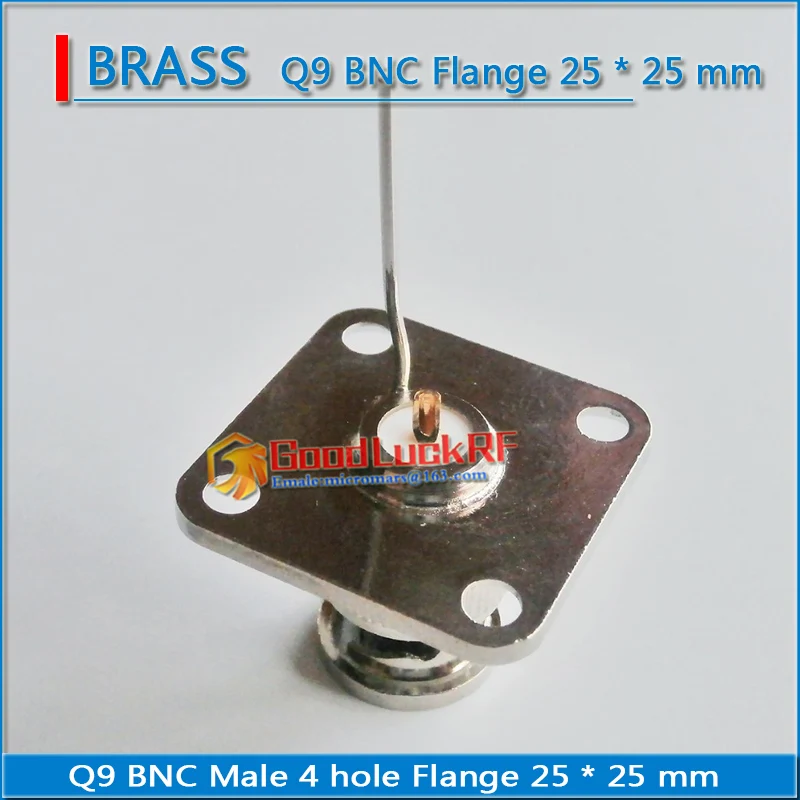 Q9 BNC Male Plug 4 hole Flange Panel Mount solder cup With