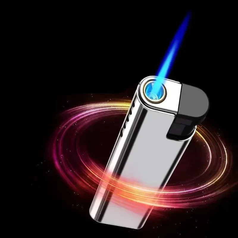 2025 New Windproof Lighter Blue Flame Jet Lighter High Power Cigar Lighter Kitchen BBQ Men Smoking Accessories Birthday Gift 3