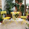 3-Piece Folding Bistro Set, 2 Chairs and 1 Table, Weather-Resistant Outdoor/Indoor Conversation Set for Patio, 2