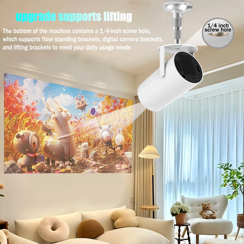 DITONG HY300 Plus 프로젝터 4K HD 안드로이드 LED 비디오 홈 시어터 시네마 폰 영화용 미니 프로젝터 업그레이드 버전
