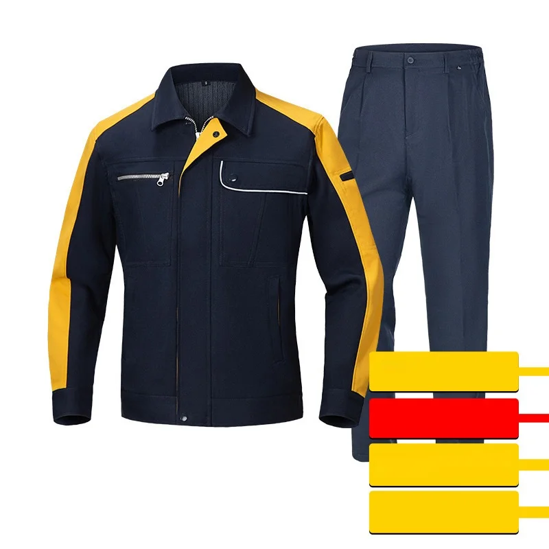 Electric Factory Workshop Uniforms Anti Static Working Suit Fashion Design Wear Resistant Worker Coveralls Jacket And Trousers images - 6
