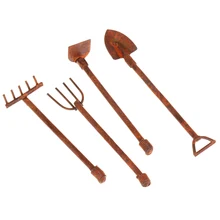 

4Pcs/set 1:12 Scale Dollhouse Miniature Shovel Hoe and Pitchfork Farming Tools Fairy Garden Accessories Furniture Toys