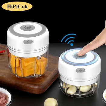 HiPiCok 전기 식품 다지기, 고기 분쇄기, 마늘 분쇄기, 미니 마늘 프레스, 야채 다지기, USB 주방 가제트