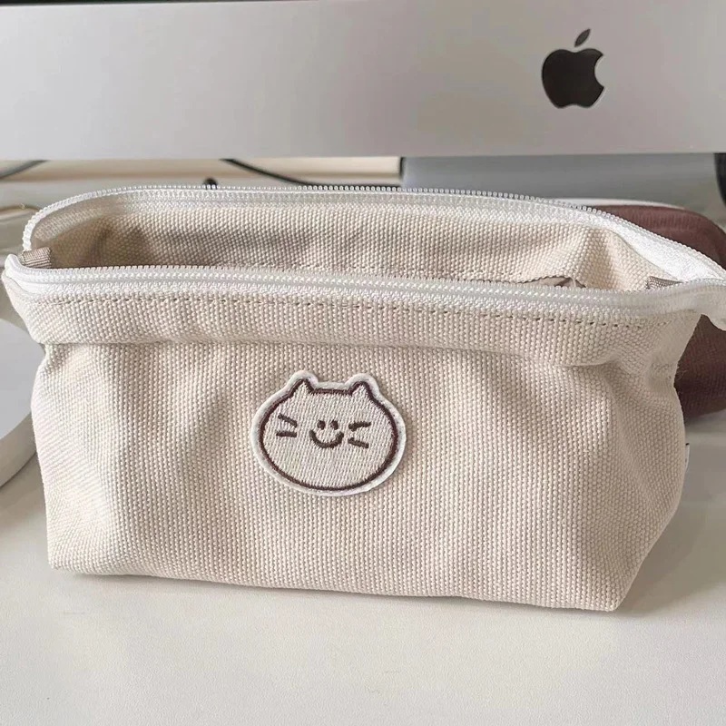 Haile Large Portable Cartoon Dog pencil Cases Kawaii Pencil Bag School Storage Bag Student Big Pen Box Pouch Canvas Stationery pencil cases