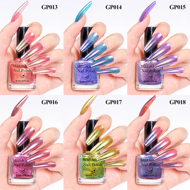 Chameleon Nail Polish Blue Purple Shimmer Aurora Glitter Chrome 8ml Quick Dry Varnish For Art DIY Manicure