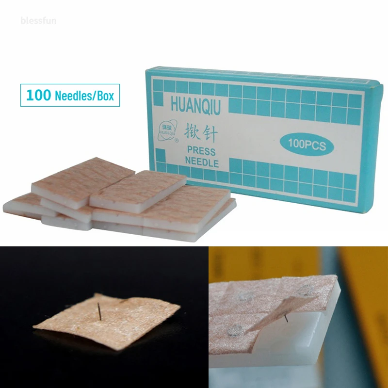 100pcs/box Ear Acupuncture Needle Sterile Disposable Needles Embedded Ear Needle Press Seed