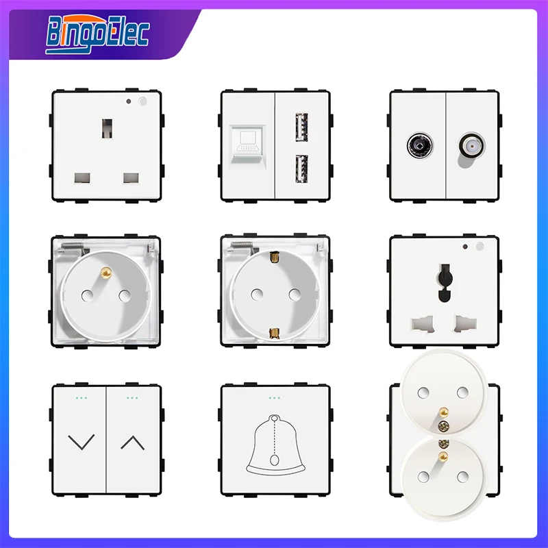 Bingoelec Fai Da Te Eu Uk Prese Elettriche Funzione Chiave Tv Satellitare Usb Interruttore A Pulsante Con Cornice In Cristallo