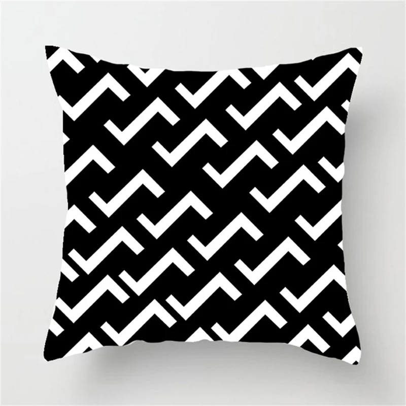 2022 Black White Geometric Creative Print Cushion Cover Sofa Decoration Pillow Cover Comfortable Simple INS Home Decor 45x45CM