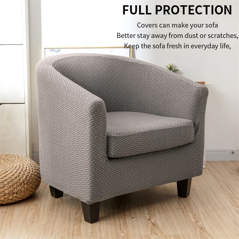 T Jacquard Stretch Tub ArmChair Cover Single Sofa Cover Club Sofa